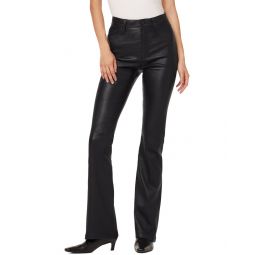 Hudson Jeans Faye Black Leather Ultra High-Rise Bootcut Jean