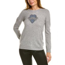 Zadig & Voltaire Gaby Heart Strass Wool & Cashmere-Blend Sweater