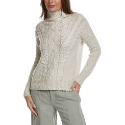 Vince Rising Cable Turtleneck Wool-Blend Sweater