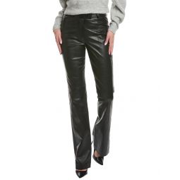 Michael Kors Collection Yasmeen Back Split Leather Bootleg Trouser