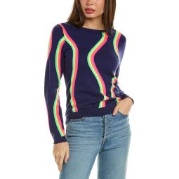 Wispr Wave Stripe Crewneck Silk-Blend Sweater