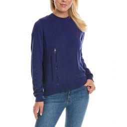 Hudson Jeans Pleated Twist Back Cashmere-Blend Sweater