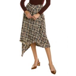 Lanvin Asymmetrical Wool-Blend Skirt