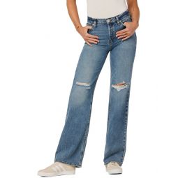 Hudson Jeans Rosie Golden Destructed High-Rise Wide Leg Jean
