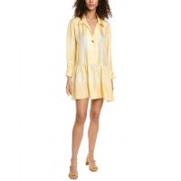 Sandro Womens Silk Shirtdress, 40, Yellow