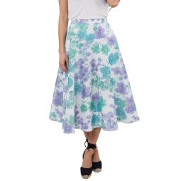 Ann Mashburn Circular Linen-Blend Skirt