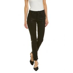 Hudson Jeans Barbara Coated Raven High-Rise Straight Ankle Jean