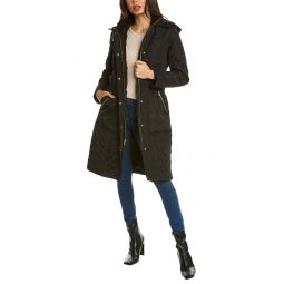 Cole Haan Hooded Long Belted Coat