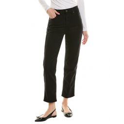 7 For All Mankind Black High-Rise Cropped Straight Jean
