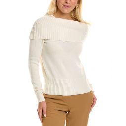 Michael Kors Collection Asymmetric Cuff Neck Cashmere Pullover