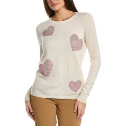 Sofiacashmere Hearts Cashmere Sweater