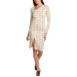 Naadam Plaid Cashmere & Linen-Blend Sweaterdress