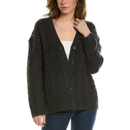 Vince Twisted Cable Oversized Wool & Cashmere-Blend Cardigan