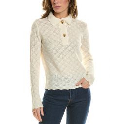 Vince Lace Stitch Polo Wool & Cashmere-Blend Sweater