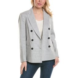 Peserico Double-Breasted Wool & Linen-Blend Jacket