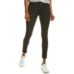 Gracia Black Lace-Up Skinny Leg Jean
