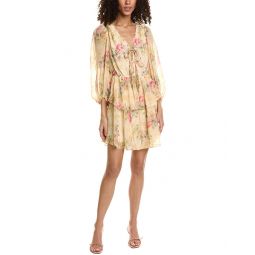 Ted Baker Printed Tie-Front Mini Dress