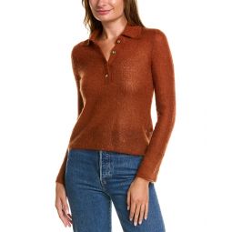 Vince Brushed Mohair & Wool-Blend Polo Sweater