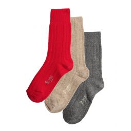 Stems Box Of 3 Lux Cashmere & Wool-Blend Sock