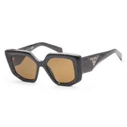 Prada Womens PR-14ZS-19D01T Fashion 50mm Black/Yellow Marble Sunglasses