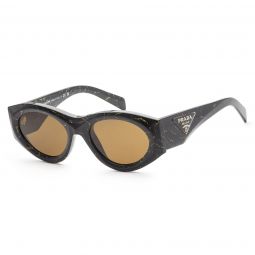 Prada Womens PR-20ZS-19D01T Fashion 53mm Black Yellow Marble Sunglasses