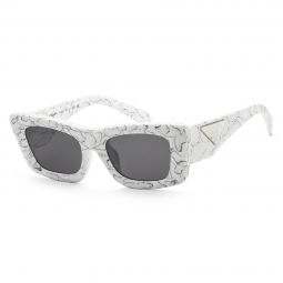 Prada Womens PR-13ZSF-17D5S0 Fashion 52mm Matte White Marble Sunglasses