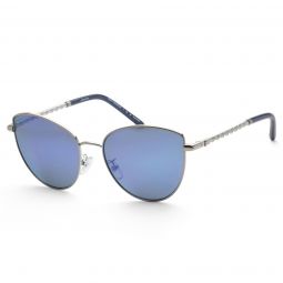 Tory Burch Womens TY6091-333122 Fashion 56mm Shiny Silver Sunglasses