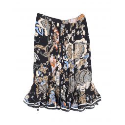Tory Burch Louisa Midi Skirt in Multicolor Silk