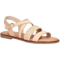Ala-Italy Womens Leather Woven Slingback Sandals