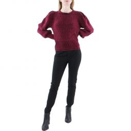 Womens Shaker Knit Crewneck Pullover Sweater