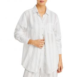 Womens Collared Pocket Button-Down Top