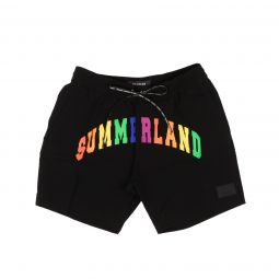 NAHMIAS Black Rainbow Summerland Logo Swim Shorts