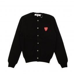 COMME DES GARCONS PLAY Black Knit Logo Heart Cardigan