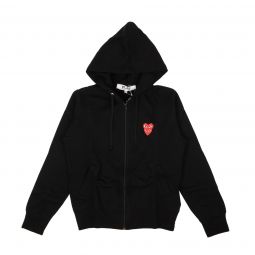 Comme Des Garcons Play Black Double Red Heart Zip up Hoodie
