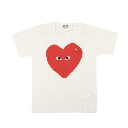 COMME DES GARCONS PLAY White Cotton Big Red Heart T-Shirt