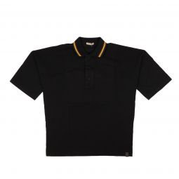 BTV-XTPS-0099/48 563351VOKG0_1000 Black Bottega Veneta Stripe Collar Polo Shirt