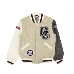 OPENING CEREMONY Light Grey Wool OC Classic Varsity Jacket