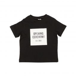 OPENING CEREMONY Black Cotton Mini Logo Short Sleeve T-Shirt