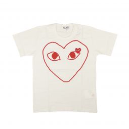 Comme Des Garcons Play White Red Line Big Heart T-shirt