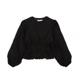 OPENING CEREMONY Black Silk Long Sleeve Blouse Top