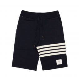 THOM BROWNE Navy Cashmere Stripe Detail Shorts