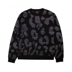MARCELO BURLON Dark Grey & Black Leopard Print Sweater