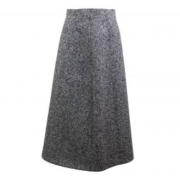 SAINT LAURENT Grey Wool Tweed Pencil Skirt