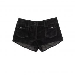 SAINT LAURENT Black Corduroy Short Shorts