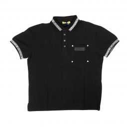 VERSACE Black & White Logo On Collar T-Shirt