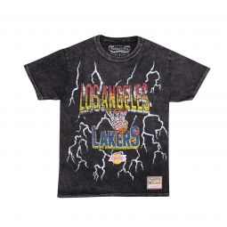 MITCHELL & NESS Black NBA Vintage Lightning Lakers T-Shirt