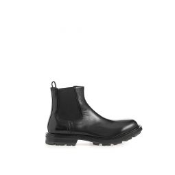 Alexander McQueen Elegant Leather Chelsea Boots in Mens Black