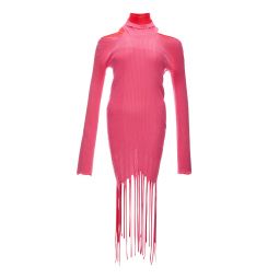 Bottega Veneta Fringed Long Pink/Red Womens Dress