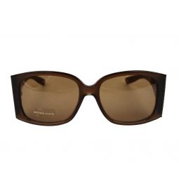Bottega Veneta Womens Square Brown Acetate Medium Sunglasses With Box