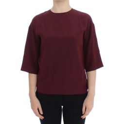 Dolce & Gabbana Red 3/4 sleeve silk Womens blouse